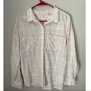 Levi’s Cotton Pastel Plaid Boyfriend Fit Shacket